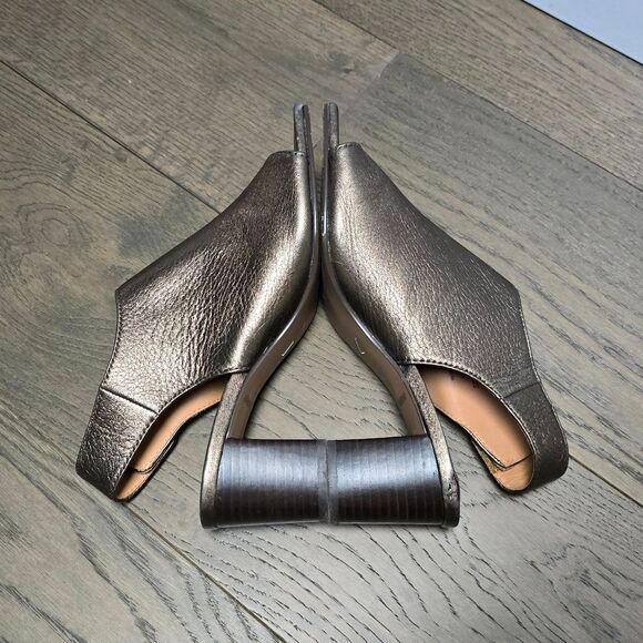 Johnston & Murphy Evelyn Open Toe Chunky Bootie in Metallic Bronze - Picture 6 of 13